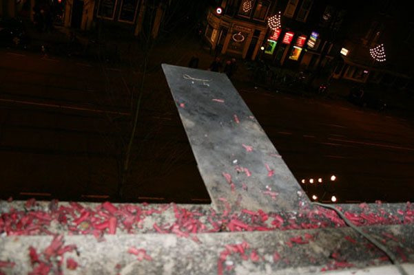 Dead firecrackers on windowsill